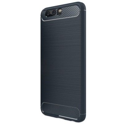 Huawei P10 „Carbon“ kieto silikono TPU tamsiai mėlynas dėklas - nugarėlė / Priedai.lt
