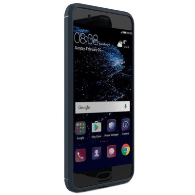 Huawei P10 „Carbon“ kieto silikono TPU tamsiai mėlynas dėklas - nugarėlė / Priedai.lt
