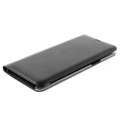 Samsung Galaxy S8 (G950) juodas odinis atverčiamas Smart Wallet dėklas - piniginė / Priedai.lt