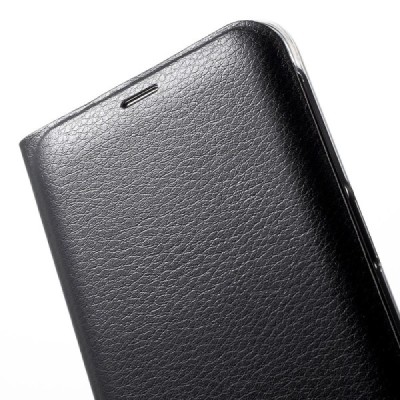 Samsung Galaxy S8 (G950) juodas odinis atverčiamas Smart Wallet dėklas - piniginė / Priedai.lt