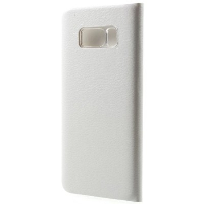 Samsung Galaxy S8 (G950) baltas odinis atverčiamas Smart Wallet dėklas - piniginė / Priedai.lt