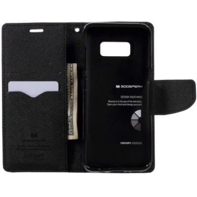 Samsung Galaxy S8 (G950) Mercury atvērams melns maciņš (maks) / Vacins.lv