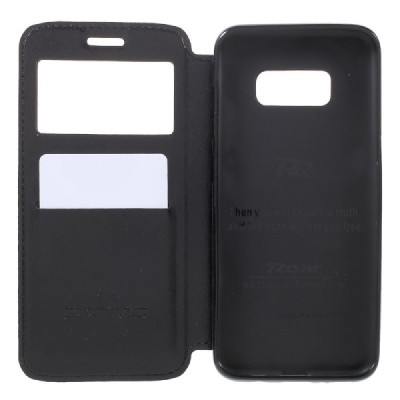 Samsung Galaxy S8 (G950) Roar Noble ādas atvēramais melns futrālis / Vacins.lv