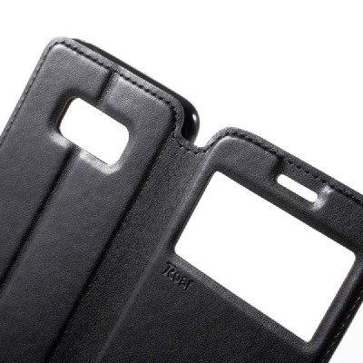 Samsung Galaxy S8 (G950) Roar Noble ādas atvēramais melns futrālis / Vacins.lv