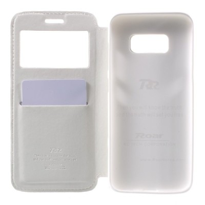Samsung Galaxy S8 (G950) Roar Noble ādas atvēramais balts futrālis / Vacins.lv