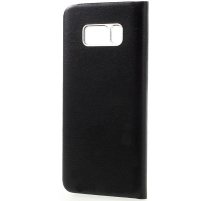 Samsung Galaxy S8+ (G955) atvēramais maciņš ar lodziņu - melns / Vacins.lv