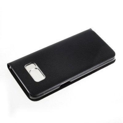 Samsung Galaxy S8+ (G955) atvēramais maciņš ar lodziņu - melns / Vacins.lv