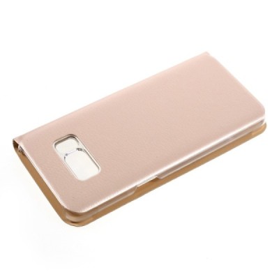 Samsung Galaxy S8+ (G955) atvēramais maciņš ar lodziņu - zelta / Vacins.lv