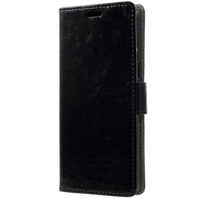 Samsung Galaxy S8+ (G955) atverčiamas juodas odinis dėklas - piniginė / Priedai.lt