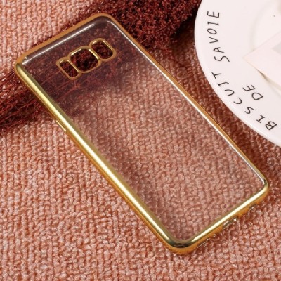 Samsung Galaxy S8+ (G955) Cieta silikona (TPU) dzidrs apvalks - zelta / vacins.lv