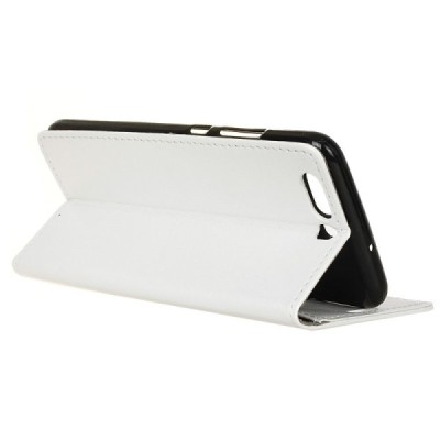 Huawei P10 Plus atverčiamas baltas odinis dėklas, knygutė - piniginė / Priedai.lt