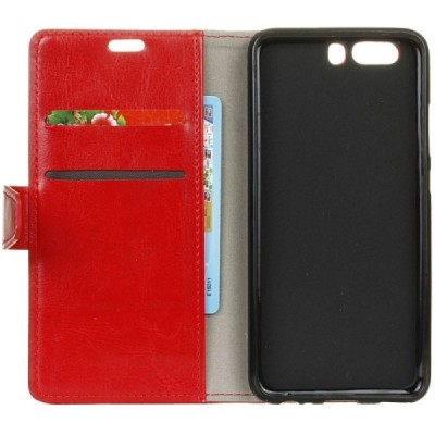 Huawei P10 Plus atvēramais ādas sarkans maciņš, grāmata (maks) / Vacins.lv