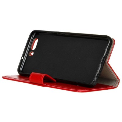 Huawei P10 Plus atvēramais ādas sarkans maciņš, grāmata (maks) / Vacins.lv