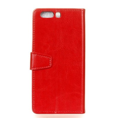 Huawei P10 Plus atvēramais ādas sarkans maciņš, grāmata (maks) / Vacins.lv