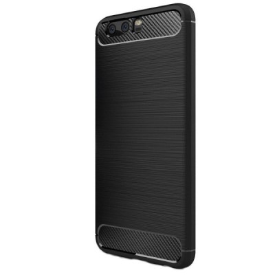 Huawei P10 Plus „Carbon“ cieta silikona (TPU) melns apvalks / vacins.lv