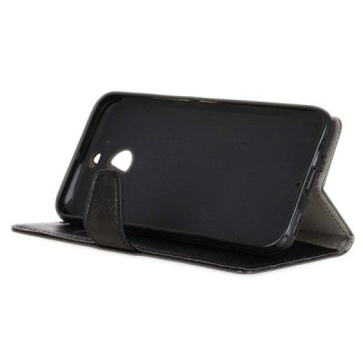 HTC 10 Evo (HTC Bolt) atvēramais ādas melns maciņš, grāmata (maks) / Vacins.lv