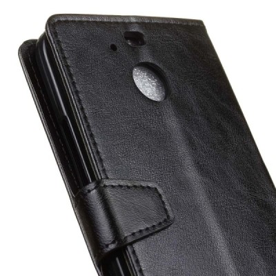 HTC 10 Evo (HTC Bolt) atvēramais ādas melns maciņš, grāmata (maks) / Vacins.lv