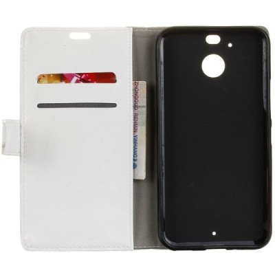 HTC 10 Evo (HTC Bolt) atvēramais ādas balts maciņš, grāmata (maks) / Vacins.lv