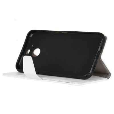 HTC 10 Evo (HTC Bolt) atvēramais ādas balts maciņš, grāmata (maks) / Vacins.lv