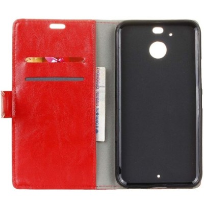 HTC 10 Evo (HTC Bolt) atvēramais ādas sarkans maciņš, grāmata (maks) / Vacins.lv