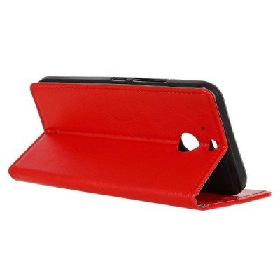 HTC 10 Evo (HTC Bolt) atvēramais ādas sarkans maciņš, grāmata (maks) / Vacins.lv