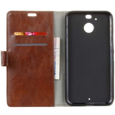 HTC 10 Evo (HTC Bolt) atvēramais ādas brūns maciņš, grāmata (maks) / Vacins.lv