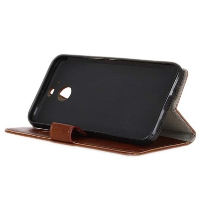 HTC 10 Evo (HTC Bolt) atvēramais ādas brūns maciņš, grāmata (maks) / Vacins.lv