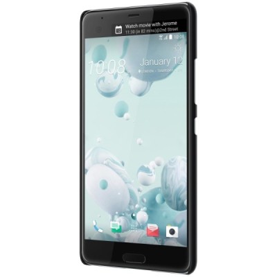 HTC U Ultra (Ocean Note) Nillkin Frosted Shield melns plastmasas apvalks + ekrāna aizsargplēve / Vacins.lv
