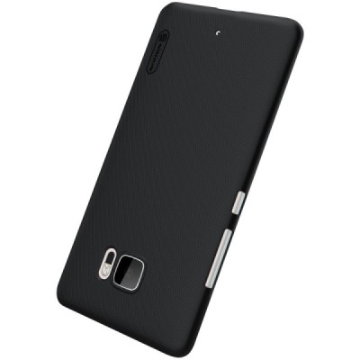 HTC U Ultra (Ocean Note) Nillkin Frosted Shield melns plastmasas apvalks + ekrāna aizsargplēve / Vacins.lv