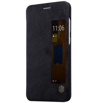 Prabangus „Nillkin“ Qin serijos juodas odinis atverčiamas Huawei Mate 9 Pro dėklas - knygutė / Priedai.lt