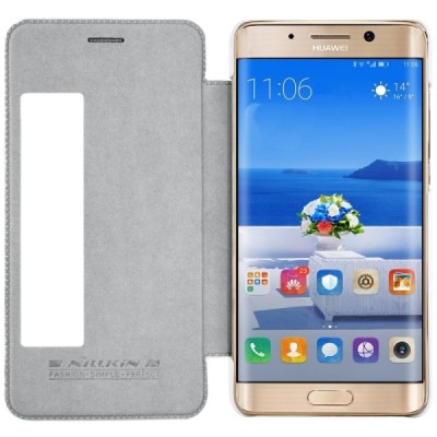 Greznais „Nillkin“ Qin sērijas ādas atvērams balts Huawei Mate 9 Pro maciņš / Vacins.lv