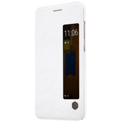 Greznais „Nillkin“ Qin sērijas ādas atvērams balts Huawei Mate 9 Pro maciņš / Vacins.lv