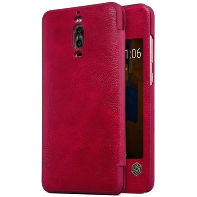 Greznais „Nillkin“ Qin sērijas ādas atvērams sarkans Huawei Mate 9 Pro maciņš / Vacins.lv