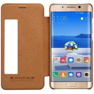 Greznais „Nillkin“ Qin sērijas ādas atvērams brūns Huawei Mate 9 Pro maciņš / Vacins.lv