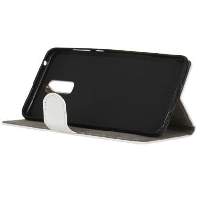 Huawei Mate 9 Pro (Huawei Mate 9 Pro Porsche Design) atverčiamas baltas odinis dėklas, knygutė - piniginė / Priedai.lt