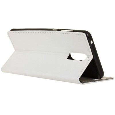 Huawei Mate 9 Pro (Huawei Mate 9 Pro Porsche Design) atverčiamas baltas odinis dėklas, knygutė - piniginė / Priedai.lt