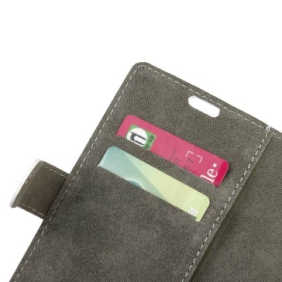 Huawei Mate 9 Pro (Huawei Mate 9 Pro Porsche Design) atverčiamas baltas odinis dėklas, knygutė - piniginė / Priedai.lt