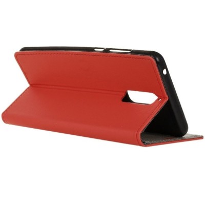 Huawei Mate 9 Pro (Huawei Mate 9 Pro Porsche Design) atverčiamas raudonas odinis dėklas, knygutė - piniginė / Priedai.lt