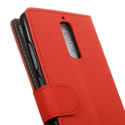 Huawei Mate 9 Pro (Huawei Mate 9 Pro Porsche Design) atverčiamas raudonas odinis dėklas, knygutė - piniginė / Priedai.lt