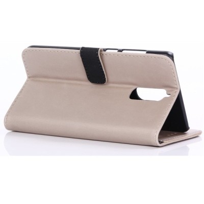 Huawei Mate 9 Pro (Huawei Mate 9 Pro Porsche Design) atverčiamas smėlio spalvos odinis retro dėklas - piniginė / Priedai.lt