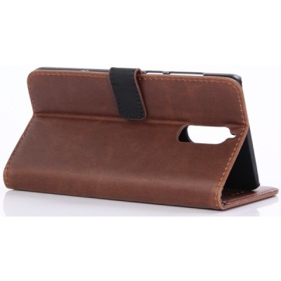 Huawei Mate 9 Pro (Huawei Mate 9 Pro Porsche Design) atvēramais ādas tumši brūns retro maciņš (maks) / Vacins.lv