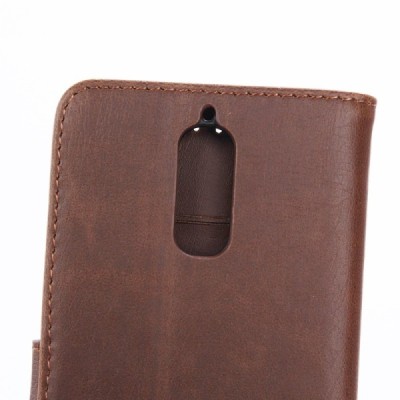 Huawei Mate 9 Pro (Huawei Mate 9 Pro Porsche Design) atvēramais ādas tumši brūns retro maciņš (maks) / Vacins.lv