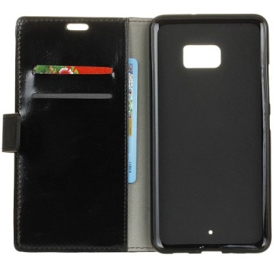 HTC U Ultra (Ocean Note) atvēramais ādas melns maciņš, grāmata (maks) / Vacins.lv