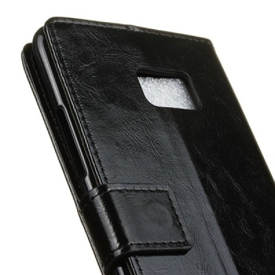 HTC U Ultra (Ocean Note) atvēramais ādas melns maciņš, grāmata (maks) / Vacins.lv