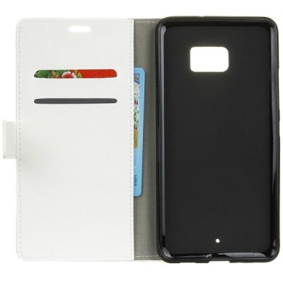 HTC U Ultra (Ocean Note) atvēramais ādas balts maciņš, grāmata (maks) / Vacins.lv