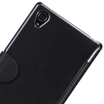 Sony Xperia Z1 „Nillkin“ Fresh atvēramais melns futrālis / Vacins.lv