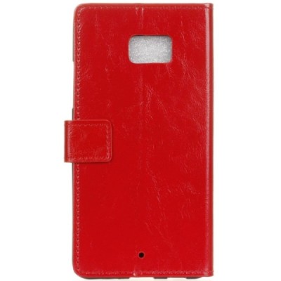 HTC U Ultra (Ocean Note) atverčiamas raudonas odinis dėklas, knygutė - piniginė / Priedai.lt