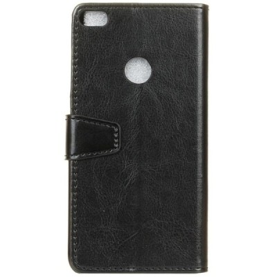 Huawei P9 Lite 2017 (Huawei P8 Lite 2017) atverčiamas juodas odinis dėklas, knygutė - piniginė / Priedai.lt