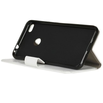 Huawei P9 Lite 2017 (Huawei P8 Lite 2017) atvēramais ādas balts maciņš, grāmata (maks) / Vacins.lv