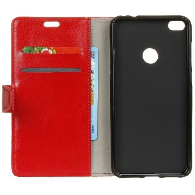 Huawei P9 Lite 2017 (Huawei P8 Lite 2017) atvēramais ādas sarkans maciņš, grāmata (maks) / Vacins.lv